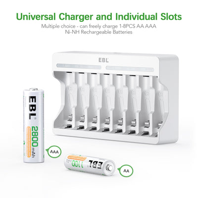 EBL Smart 8 Bay C9010N AA AAA Ni-MH Battery Charger