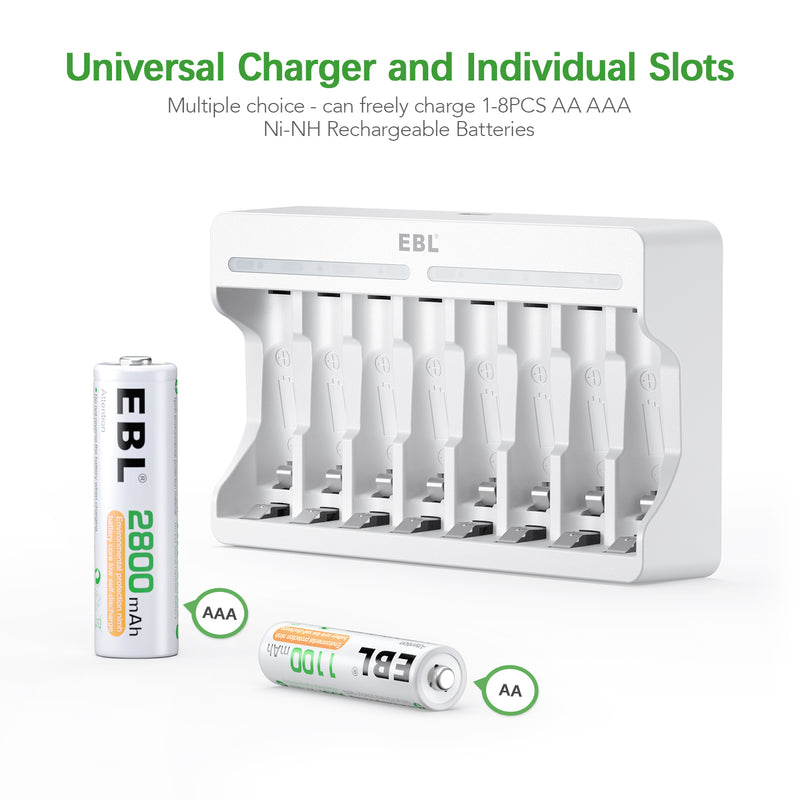 EBL Smart 8 Bay C9010N AA AAA Ni-MH Battery Charger