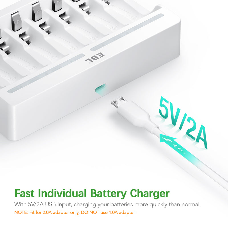 EBL Smart 8 Bay C9010N AA AAA Ni-MH Battery Charger