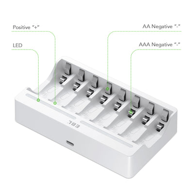 EBL Smart 8 Bay C9010N AA AAA Ni-MH Battery Charger