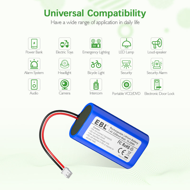 EBL 7.4V 2200mAh Li-ion Rechargeable Batteries - EBLOfficial