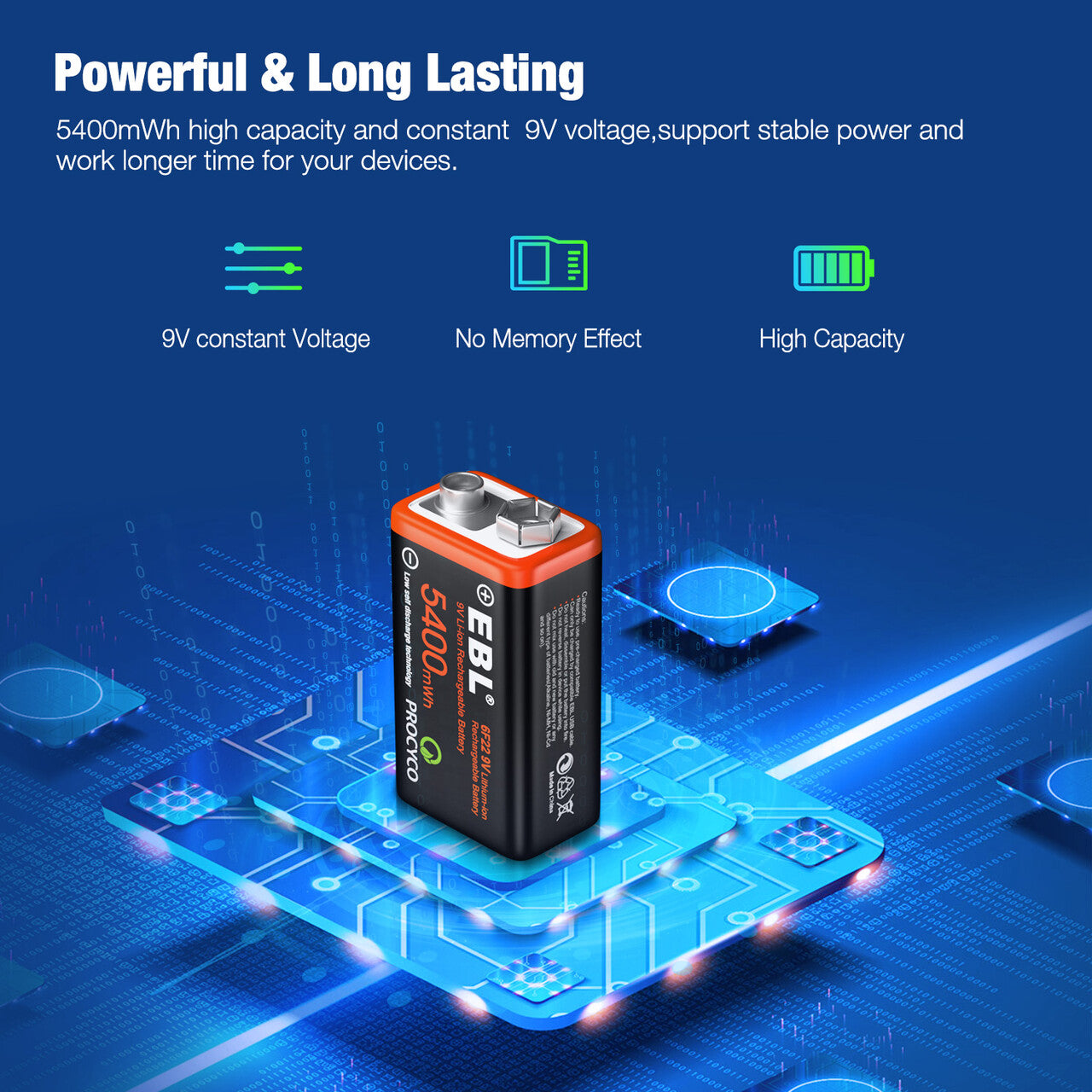 Best 9V Liion Rechargeable Battery with USB Cable EBLOfficial