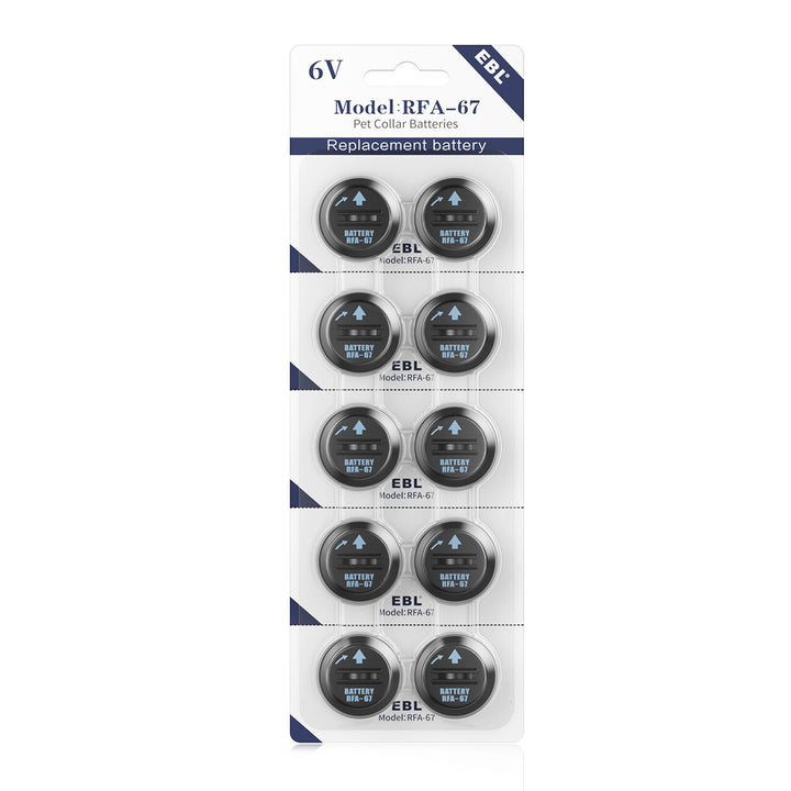 EBL 10 Pack RFA-67 6 Volt Pet Collar Replacement Batteries - EBLOfficial