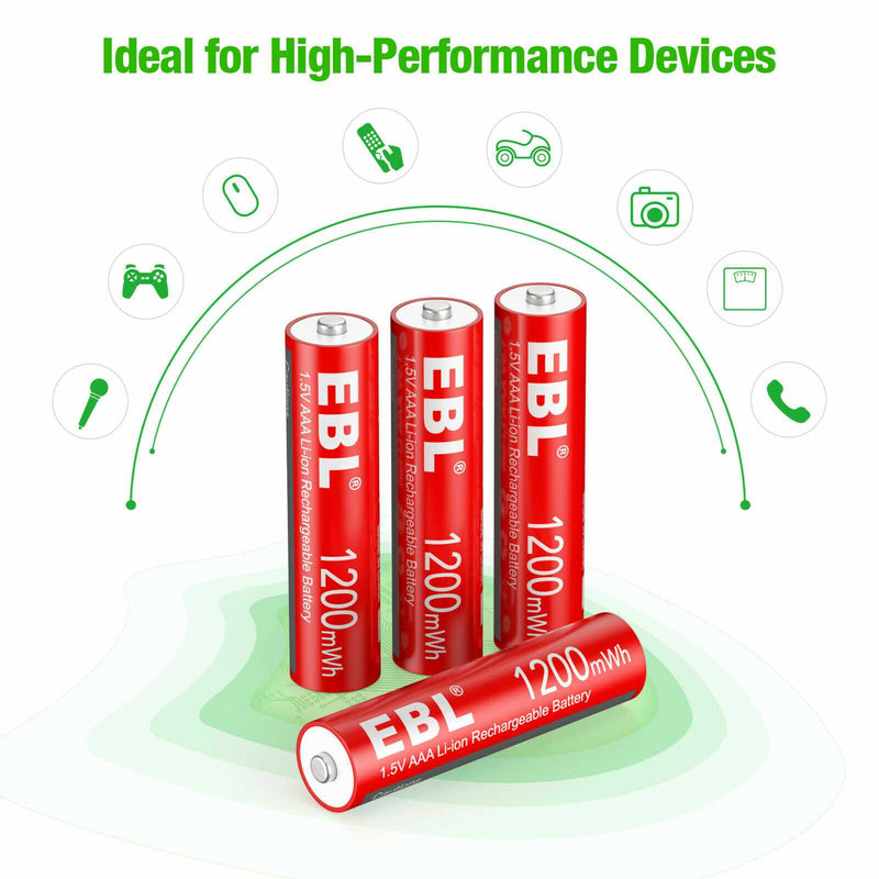 EBL 1.5V AAA Rechargeable Li-ion Batteries
