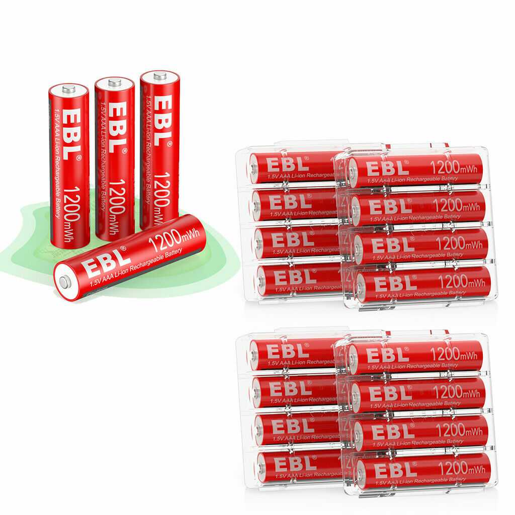 EBL Rechargeable AAA Batteries 1200mWh 1.5V Lithium-Ion Battery, 8-Pack 